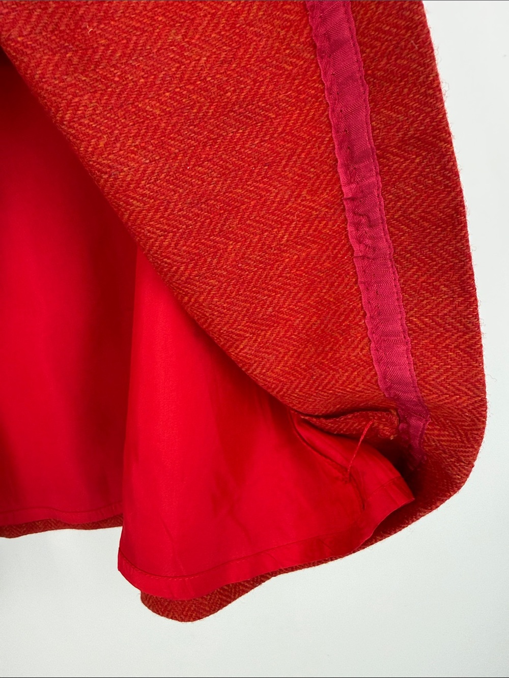 J. Crew Red Orange Herringbone A-Line Skirt size 10 Feminine - Picture 9 of 11